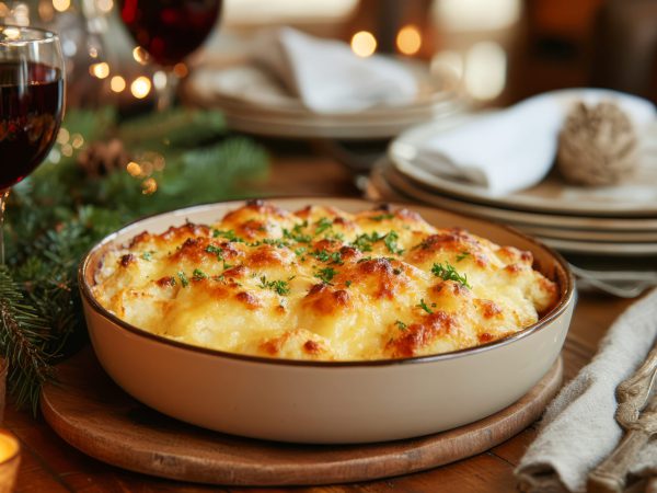 Discover a beautifully organized recipe card showcasing a creamy dish perfect for holiday gatherings. Elevate your dining experience with elegance.